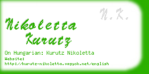 nikoletta kurutz business card